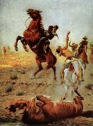 Charles Schreyvogel Fight for water Spain oil painting reproduction